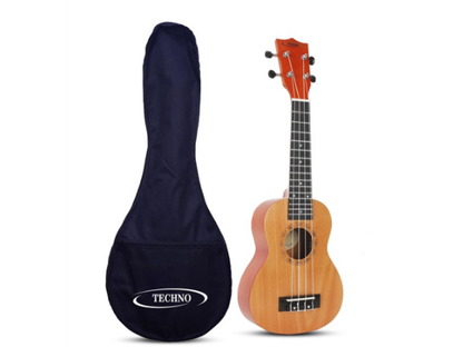 TECHNO 21-Inch Soprano Ukulele – Mahogany Body, Rosewood Fretboard with Carry Bag, Soprano Ukulele