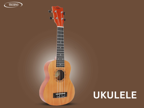 TECHNO 21-Inch Soprano Ukulele – Mahogany Body, Rosewood Fretboard with Carry Bag, Soprano Ukulele