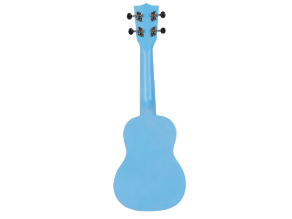 Techno Soprano Ukulele, Natural Wood, 4 Strings, Spruce Wood Back and Top, With Carrying Case, Manual Operation, (SKY BLUE)