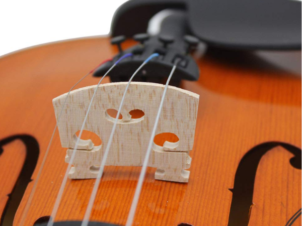 TECHNO Premium 4/4 Violin Bridge – Select Maple Wood, Precision-Cut Natural Finish, Professional Acoustic Replacement Accessory
