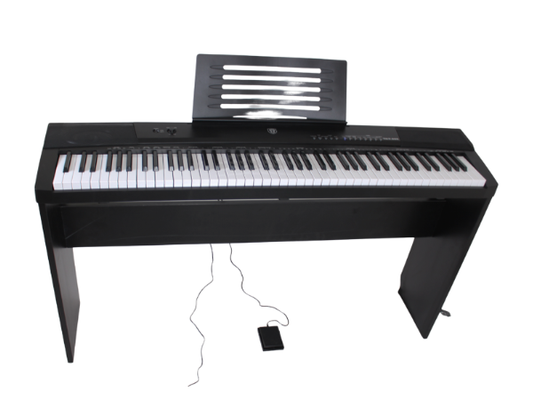 Portable 88-Key Digital Piano Keyboard ,Touch Sensitive Keys , 140 Tones , 16 Demo Songs , USB MIDI , Split Mode , Record & Playback ,Stand & Sustain Pedal Included