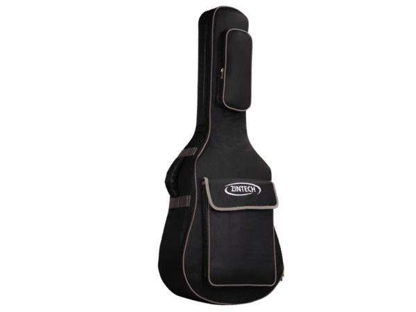 ZINTECH Guitar Bag 36 Inch, Black Nylon, 8mm Padded, Adjustable Backpack Straps, Waterproof with Front Accessory Pocket