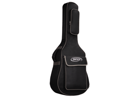 ZINTECH Guitar Bag 36 Inch, Black Nylon, 8mm Padded, Adjustable Backpack Straps, Waterproof with Front Accessory Pocket