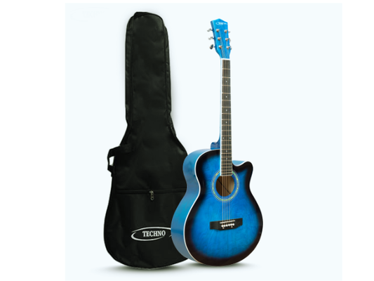 TECHNO RJ-10239CEG- ProSound with 4-Band EQ-39 Inch Semi-acoustic Guitar Mahogany, Spruce Rosewood Right Hand Orientation (Blue)