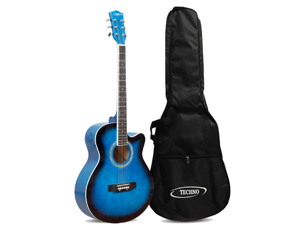 TECHNO RJ-10240CG- ProSound with 4-Band EQ-40 Inch Semi-acoustic Guitar Mahogany, Spruce Rosewood Right Hand Orientation(BLUE)