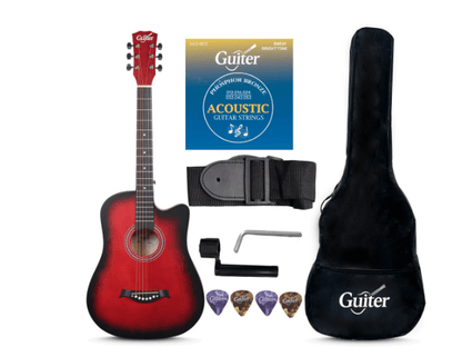 TECHNO OTG-38CG Acoustic Guitar Kit, 38-Inch Cutaway -With ,TRUSS ROD & Accessories Acoustic Guitar Linden Wood Rosewood Right Hand Orientation