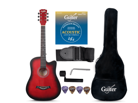 TECHNO OTG-38CG Acoustic Guitar Kit, 38-Inch Cutaway -With ,TRUSS ROD & Accessories Acoustic Guitar Linden Wood Rosewood Right Hand Orientation