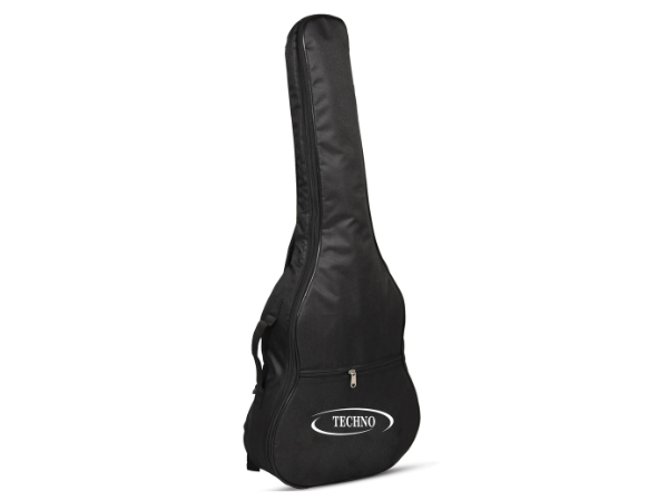 Techno Premium Guitar Bag, Black Waterproof Nylon, 36 Inch Acoustic Guitar Bag 6mm padded with Backpack Straps, Front Accessory Pocket, Heavy-duty Protection