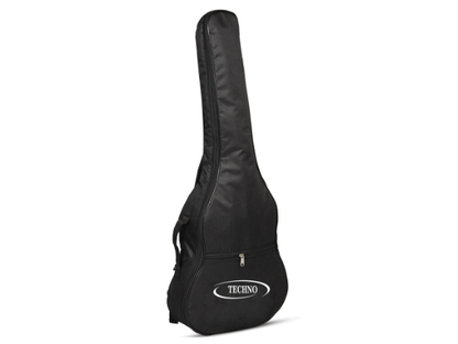 Techno Premium Guitar Bag, Black Waterproof Nylon, 36 Inch Acoustic Guitar Bag 6mm padded with Backpack Straps, Front Accessory Pocket, Heavy-duty Protection
