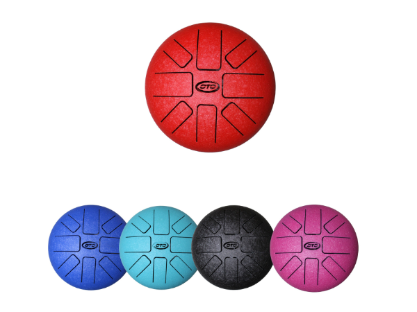 OTO Steel Tongue Drum, Red, 8 Notes, Percussion Instrument with Mallets, Meditation and Relaxation