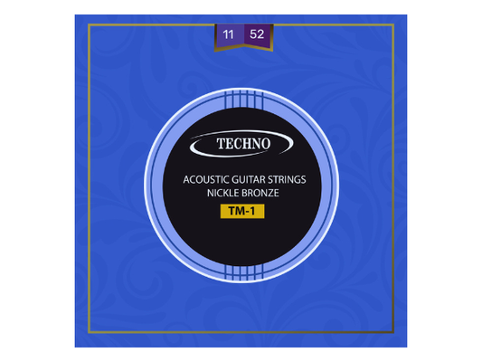 TECHNO TM-1 Nickel Bronze Acoustic Guitar Strings, 6-String Set, Professional Musical Instrument Accessories