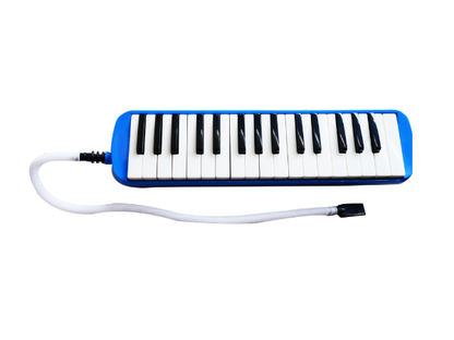 Techno Professional Melodica, 32-Key Piano Style Keyboard with Carrying Case, Blue and White, Portable Musical Wind Instrument with Mouthpiece(BLUE)