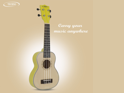 TECHNO 21" Acoustic-Electric Soprano Guitar Spruce Top, with Bag Soprano Ukulele