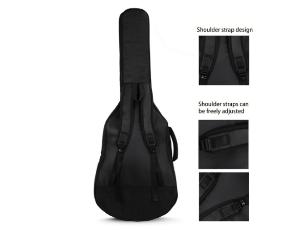 ZINTECH ProShield 34 inch  Premium Guitar Gig Bag – 8mm Ultra-Padded Black Nylon Soft Case with Adjustable Backpack Straps & Accessory Pocket