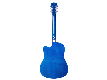 TECHNO RJ-10239CEG- ProSound with 4-Band EQ-39 Inch Semi-acoustic Guitar Mahogany, Spruce Rosewood Right Hand Orientation-BLUE