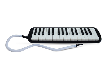 Techno Professional Melodica, 32-Key Piano Style Keyboard with Carrying Case, Black and White, Portable Musical Wind Instrument with Mouthpiece(BLACK)