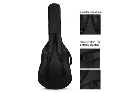 ZINTECH Armor Lite 34 inch Premium Guitar Gig Bag – 6mm Padded Black Nylon Soft Case with Adjustable Backpack Straps & Front Accessory Pocket