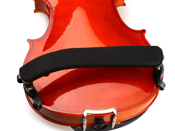 Techno Professional Violin Shoulder Rest, Black ABS Plastic and Steel Construction, Adjustable Height and Angle, Ergonomic Design with Padding