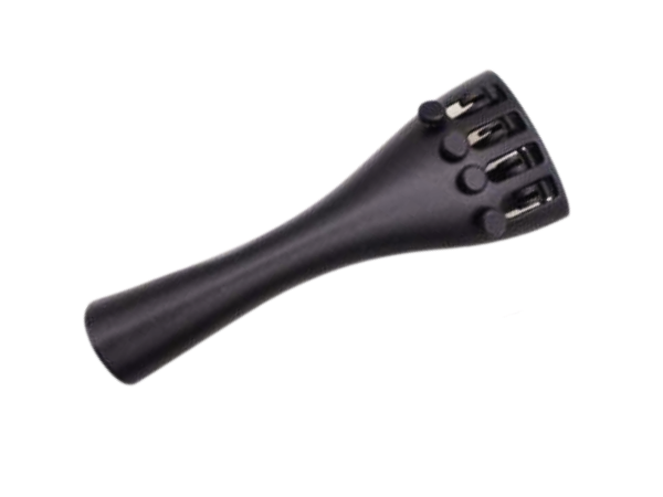 Professional Violin Tailpiece, Black Carbon Fiber Construction, High-Sensitivity Fine Tuning System,4-String Adjustable Design for Accurate Tuning