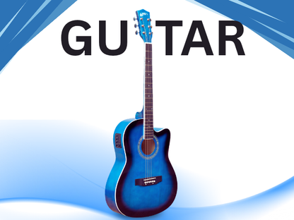 TECHNO RJ-10239CEG- ProSound with 4-Band EQ-39 Inch Semi-acoustic Guitar Mahogany, Spruce Rosewood Right Hand Orientation-BLUE