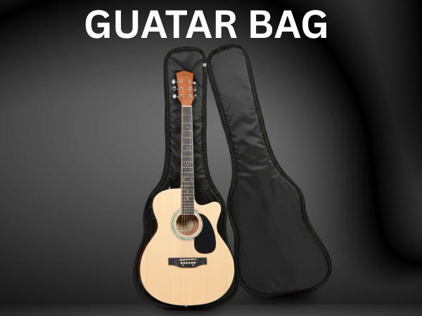 Techno Premium Guitar Bag, Black Waterproof Nylon, 36 Inch Acoustic Guitar Bag 6mm padded with Backpack Straps, Front Accessory Pocket, Heavy-duty Protection