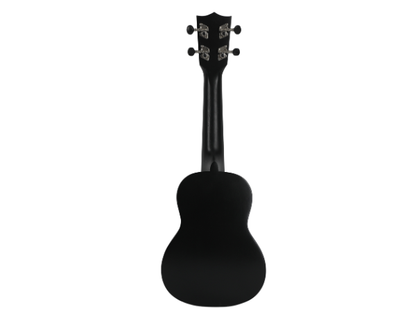 Techno Soprano Ukulele, Natural Wood, 4 Strings, Spruce Wood Back and Top, With Carrying Case, Manual Operation, (BLACK)
