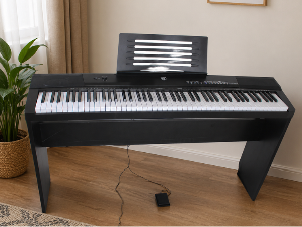 Portable 88-Key Digital Piano Keyboard ,Touch Sensitive Keys , 140 Tones , 16 Demo Songs , USB MIDI , Split Mode , Record & Playback ,Stand & Sustain Pedal Included