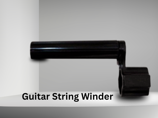 Techno Professional Guitar String Winder, Black Carbon Steel, Universal String Peg Winder for Acoustic and Electric Guitars, Glossy Finish.