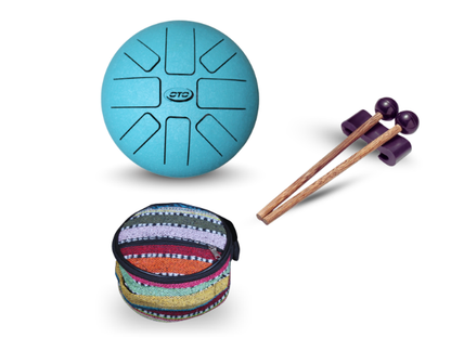 OTO Steel Tongue Drum, Sky Blue, 8 Notes, with Mallets and Carrying Bag, Percussion Instrument(Sky Blue)