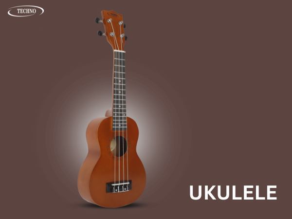 TECHNO 21-Inch Soprano Ukulele – Mahogany Body, Rosewood Fretboard with Carry Bag Soprano Ukulele (Brown)