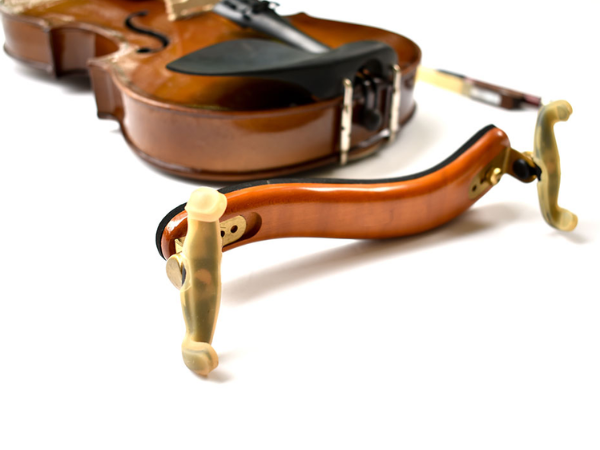 TECHNO MaestroFit Professional Violin Shoulder Rest – Ergonomic Natural Wood Design, Durable ABS & Steel Construction, Fully Adjustable for Left & Right Hand Players with String Winder Included