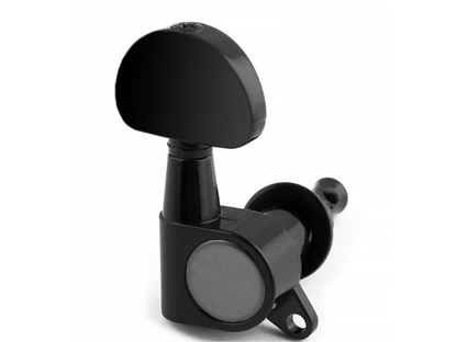 Premium Black Guitar Tuning Pegs Set – 6 Precision Semi-Closed Machine Heads with Anti-Slip Mount