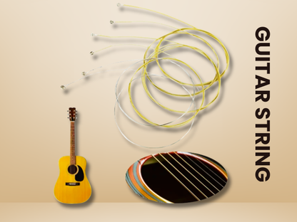 Techno TEGS-58 Electric Guitar Strings, Steel and Synthetic Core, Light Beige, 010-046 Gauge, 6-String Set for Professional Musicians