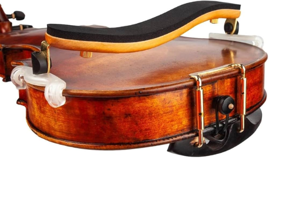 TECHNO MaestroFit Professional Violin Shoulder Rest – Ergonomic Natural Wood Design, Durable ABS & Steel Construction, Fully Adjustable for Left & Right Hand Players with String Winder Included