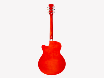 TECHNO RJ-10239CEG- ProSound with 4-Band EQ-39 Inch Semi-acoustic Guitar Mahogany, Spruce Rosewood Right Hand Orientation (Red)