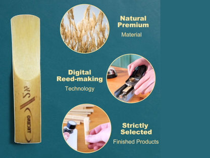 Professional Alto Saxophone Reeds, Natural Premium Reed Material, Digital Reed-Making Technology, 10 Pieces Pack