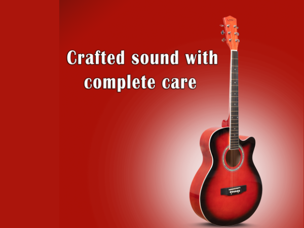 TECHNO RJ-10239CEG- ProSound with 4-Band EQ-39 Inch Semi-acoustic Guitar Mahogany, Spruce Rosewood Right Hand Orientation (Red)