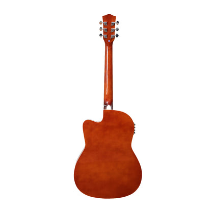 TECHNNO Prosound with 4-Band EQ-39 Inch Semi-acoustic Guitar Mahogany, Acoustic Guitar Mahogany Spruce Right Hand Orientation