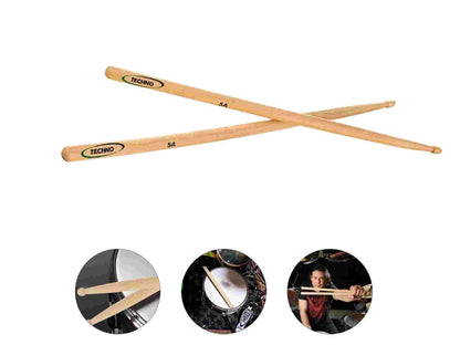 TECHNO Premium Walnut Drumsticks – 5A Size 5A Drumsticks
