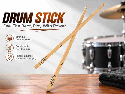 TECHNO Premium Walnut Drumsticks – 5A Size 5A Drumsticks