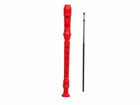 Techno Flute, Red C Scale , 12.5 Inches with Cleaning Rod, Safe Mouthpiece, Easy to Clean, Natural Premium Finish (Red)