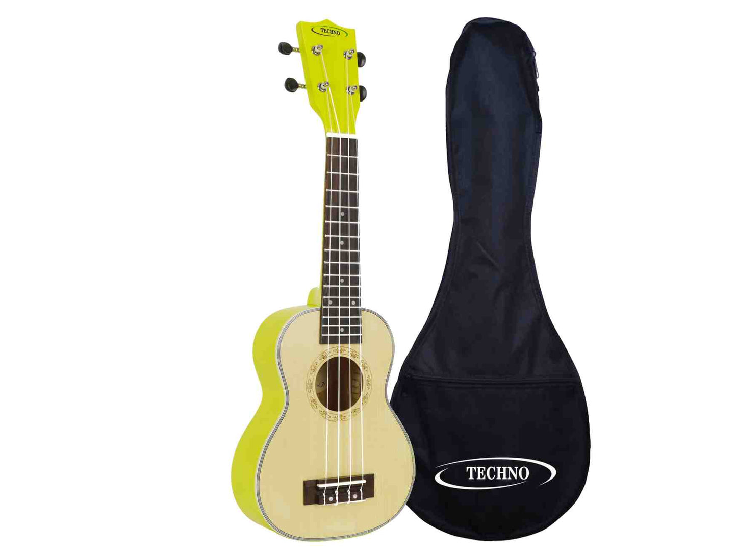 TECHNO 21" Acoustic-Electric Soprano Guitar Spruce Top, with Bag Soprano Ukulele