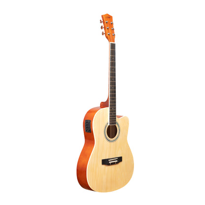 TECHNNO Prosound with 4-Band EQ-39 Inch Semi-acoustic Guitar Mahogany, Acoustic Guitar Mahogany Spruce Right Hand Orientation