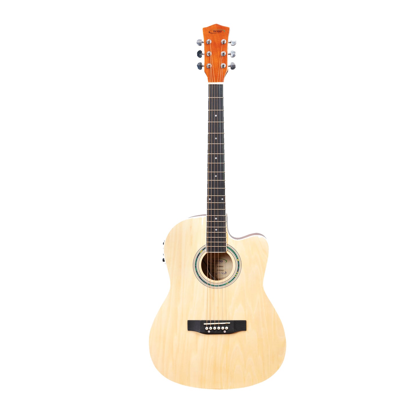 TECHNNO Prosound with 4-Band EQ-39 Inch Semi-acoustic Guitar Mahogany, Acoustic Guitar Mahogany Spruce Right Hand Orientation