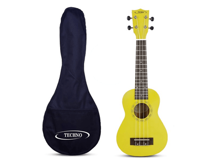 TECHNO 21-Inch Soprano Ukulele – Mahogany Body, Rosewood Fretboard with Carry Bag Soprano Ukulele