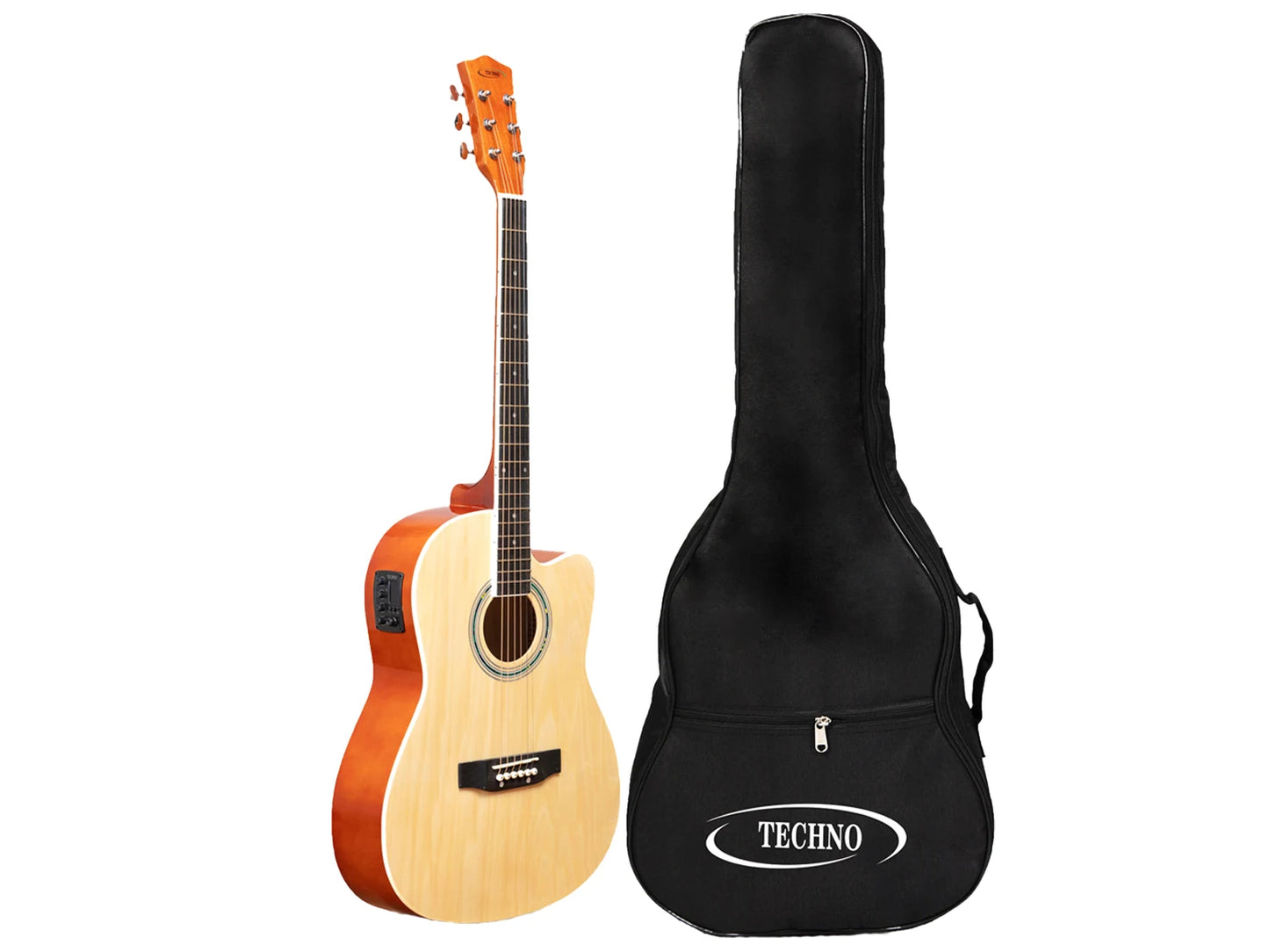 Techno Pro sound with 4-Band EQ-39 Inch Semi-acoustic Guitar Mahogany, Acoustic Guitar Mahogany Spruce Right Hand Orientation