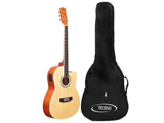Techno Pro sound with 4-Band EQ-39 Inch Semi-acoustic Guitar Mahogany, Acoustic Guitar Mahogany Spruce Right Hand Orientation