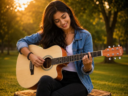 Techno Pro sound with 4-Band EQ-39 Inch Semi-acoustic Guitar Mahogany, Acoustic Guitar Mahogany Spruce Right Hand Orientation
