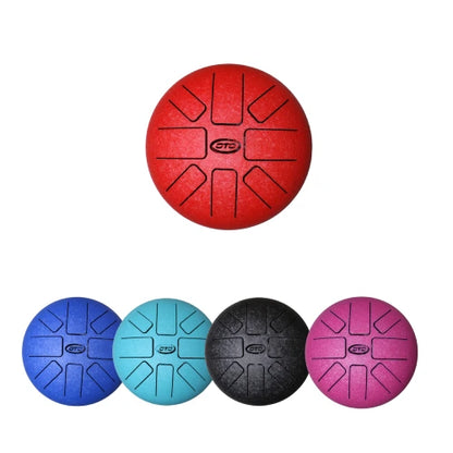 OTO Steel Tongue Drum, Red, 8 Notes, Percussion Instrument with Mallets, Meditation and Relaxation